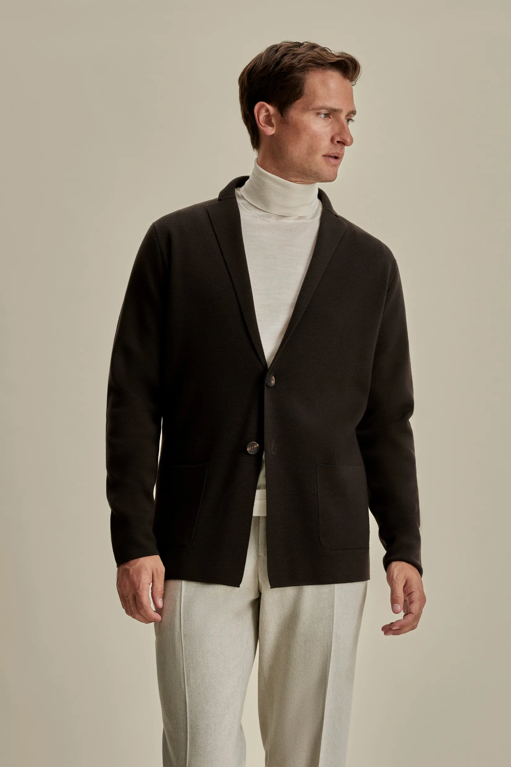 Wool Single Breasted Knitted Blazer Knitwear