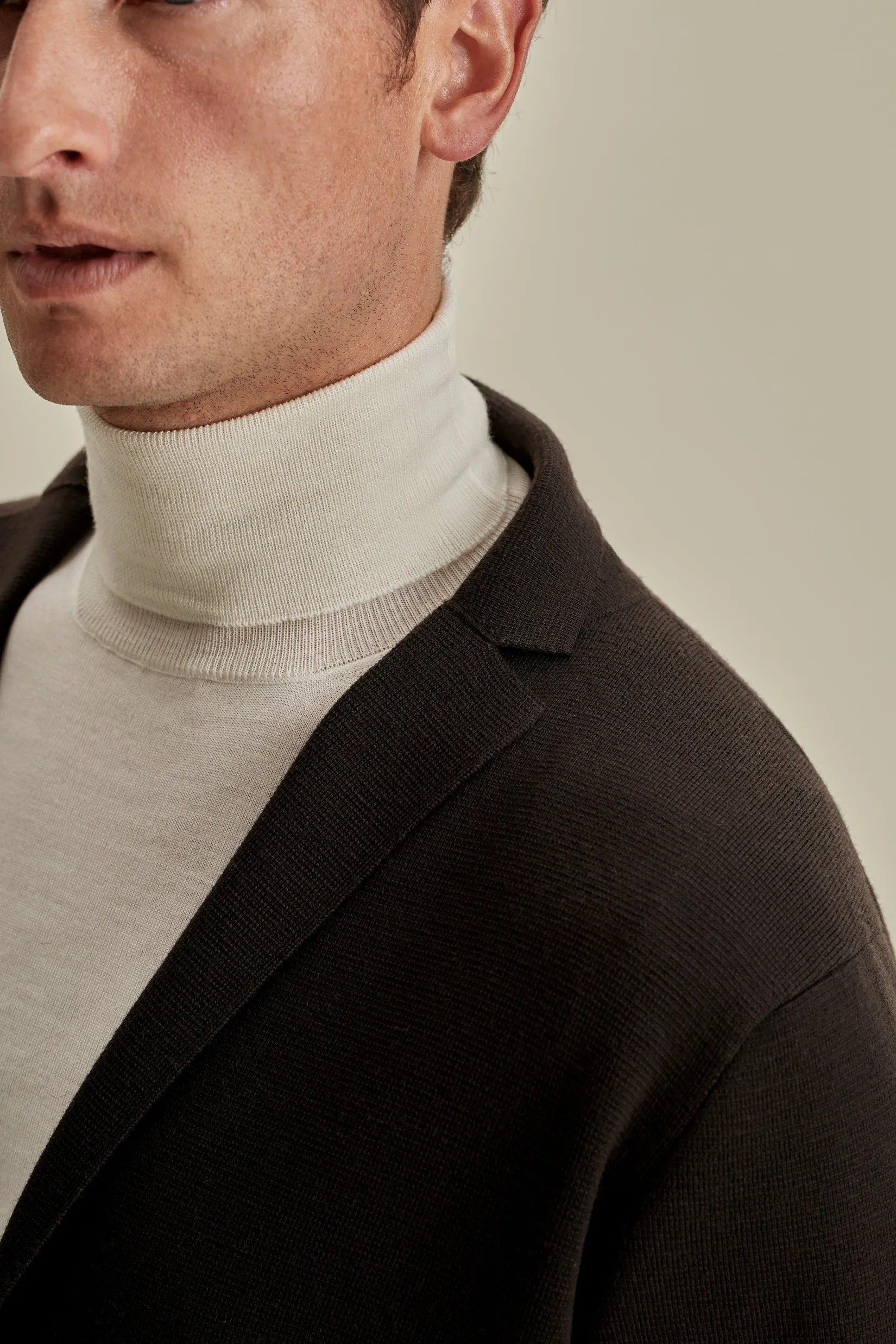 Wool Single Breasted Knitted Blazer Knitwear