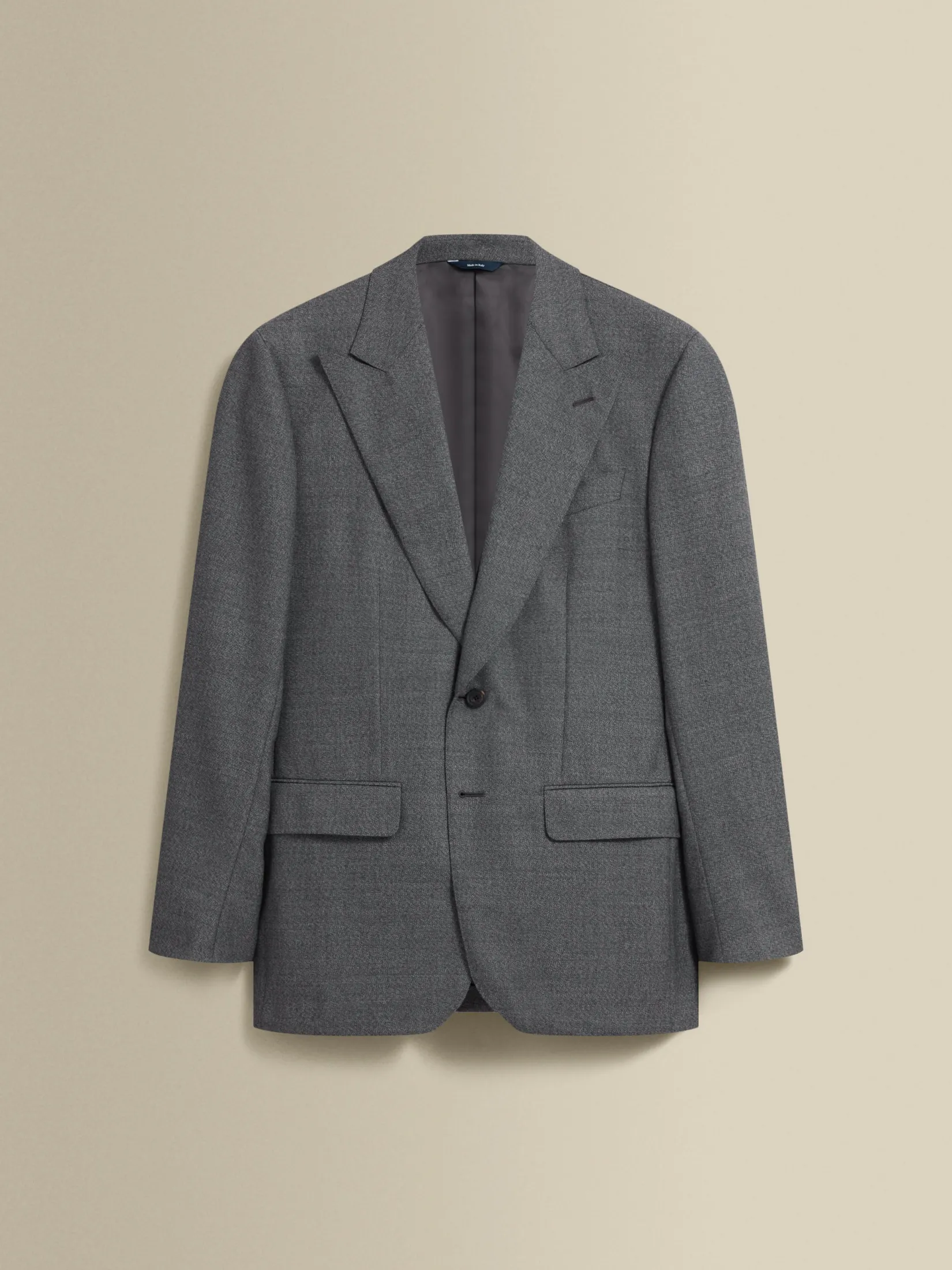 Outlet Wool Single Breasted Wide Peak Lapel Suit Tailoring