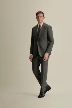 Outlet Wool Single Breasted Wide Peak Lapel Suit Tailoring