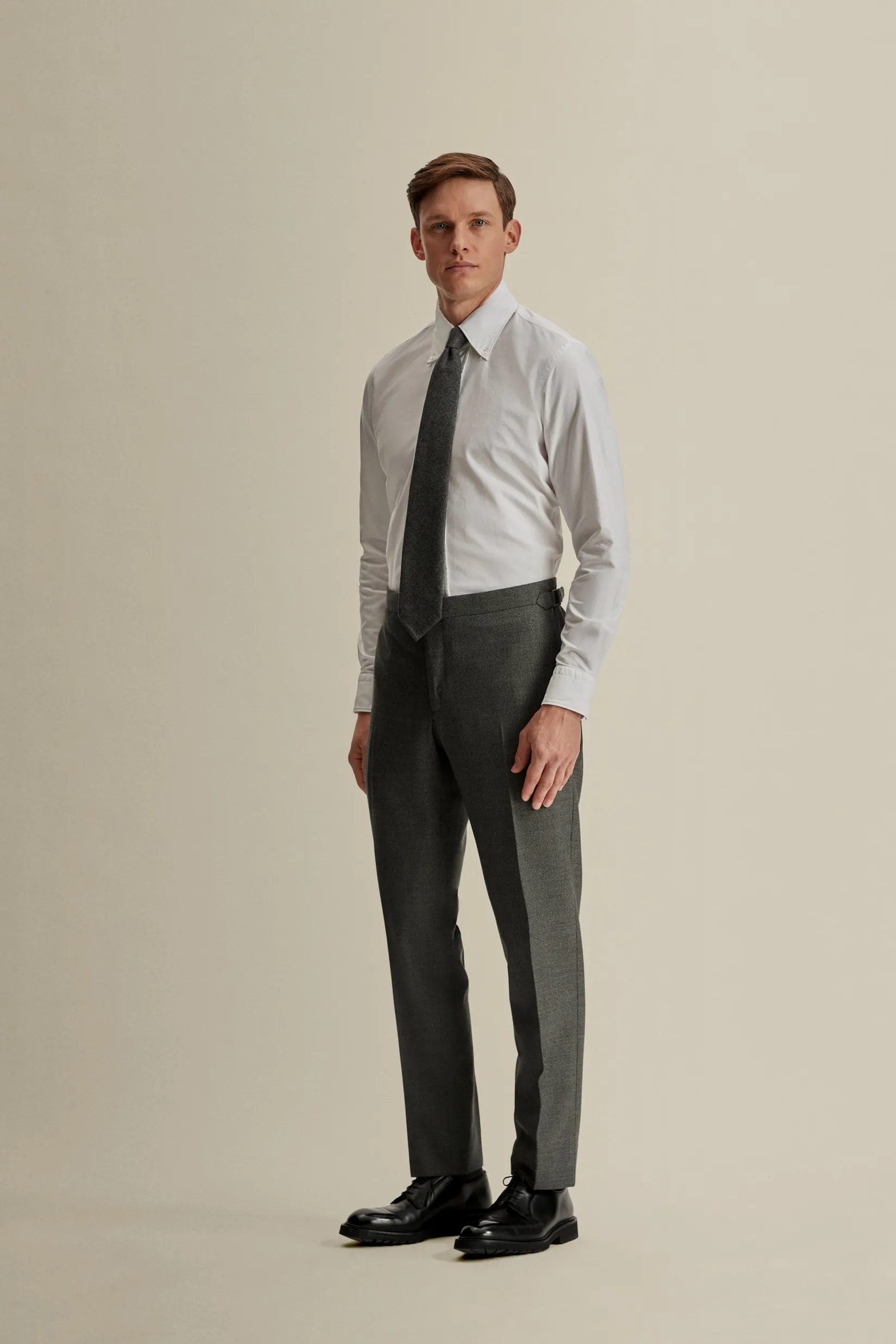 Outlet Wool Single Breasted Wide Peak Lapel Suit Tailoring