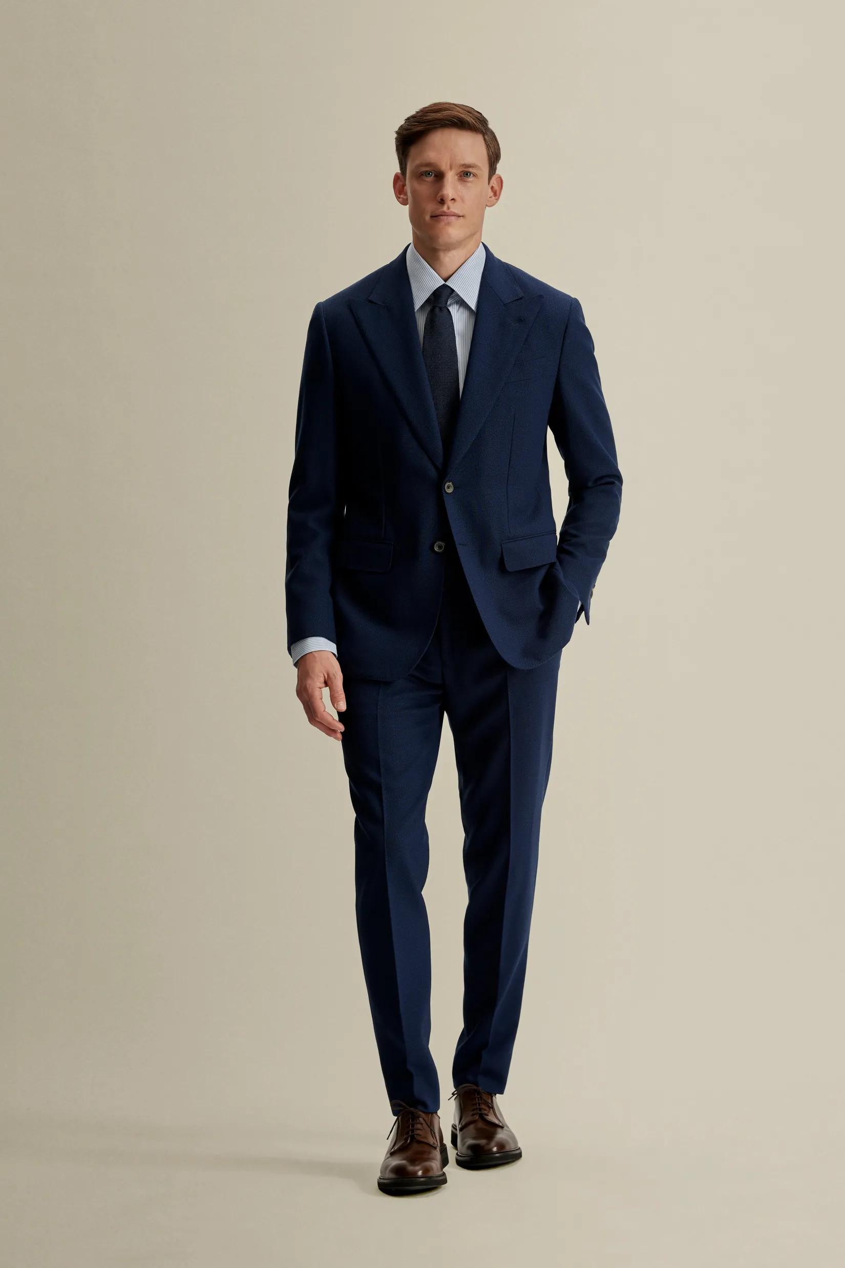 Best Wool Single Breasted Wide Peak Lapel Suit Tailoring