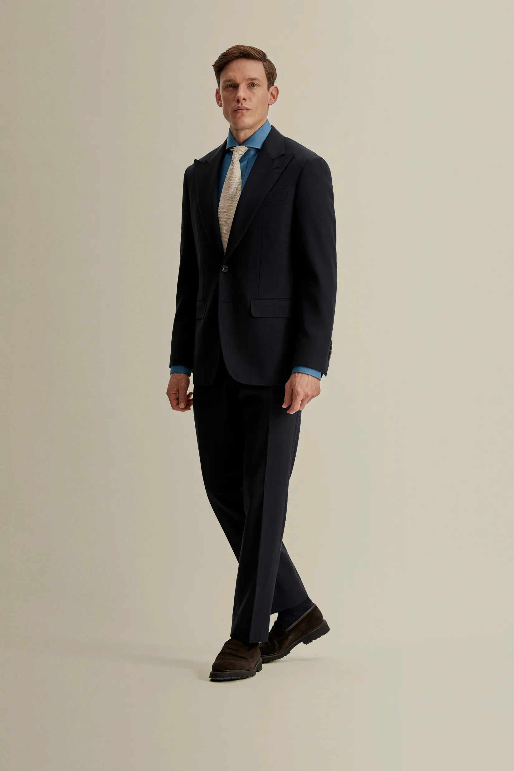 Clearance Wool Single Breasted Wide Peak Lapel Suit Tailoring