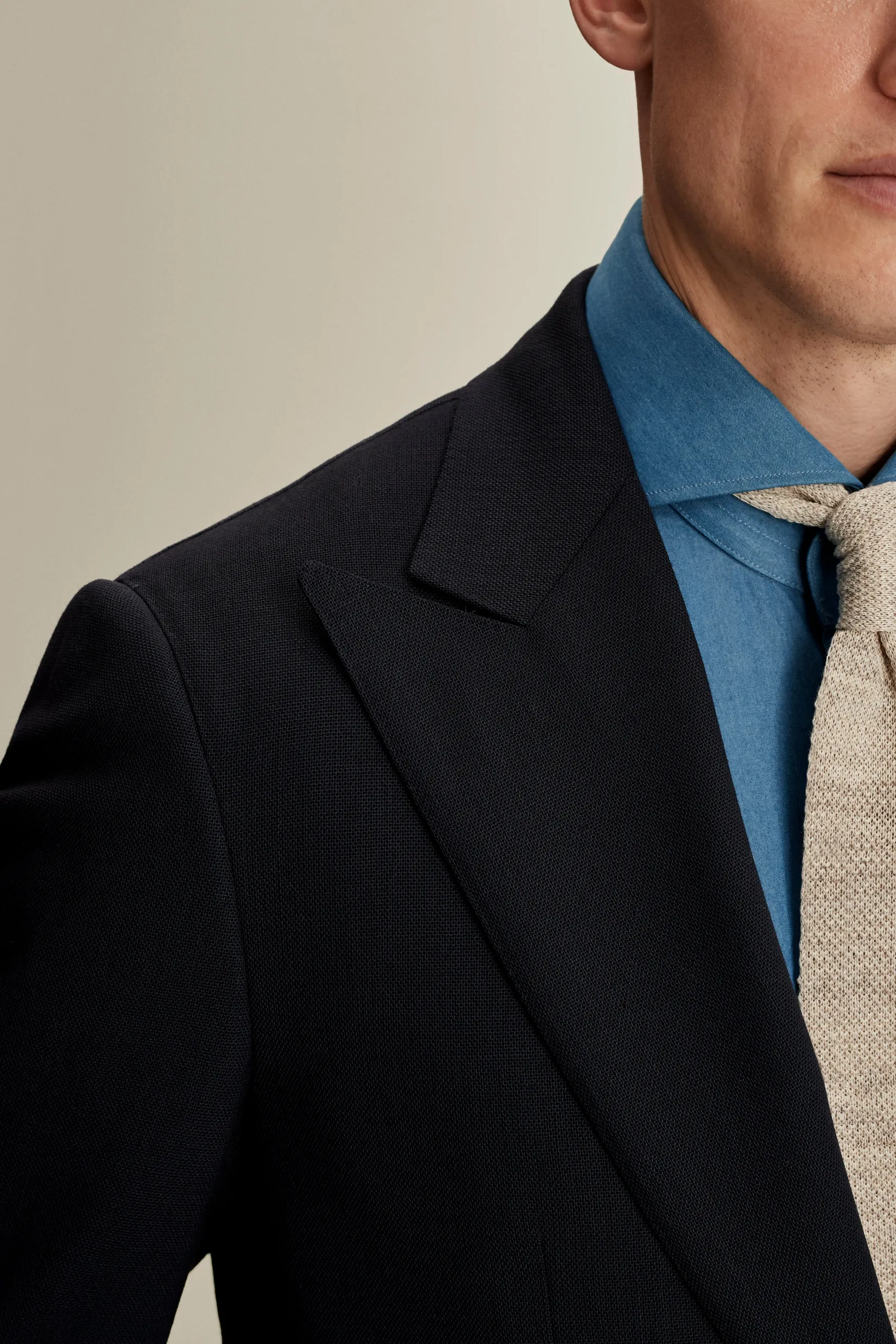 Clearance Wool Single Breasted Wide Peak Lapel Suit Tailoring