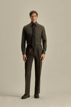 New Wool Single Pleat Wide Leg Tailored Trousers Trousers & Shorts|Tailoring