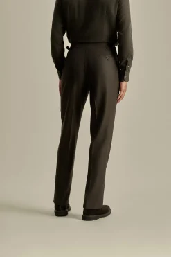 New Wool Single Pleat Wide Leg Tailored Trousers Trousers & Shorts|Tailoring