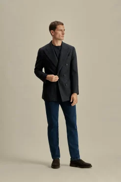 Hot Wool Unstructured Double Breasted Peak Lapel Jacket Tailoring